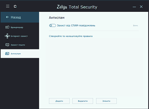 Антиспам Zillya! Total Security