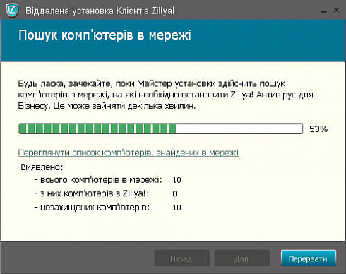 Панель андміністратора Zillya! Антивірус для бізнесу